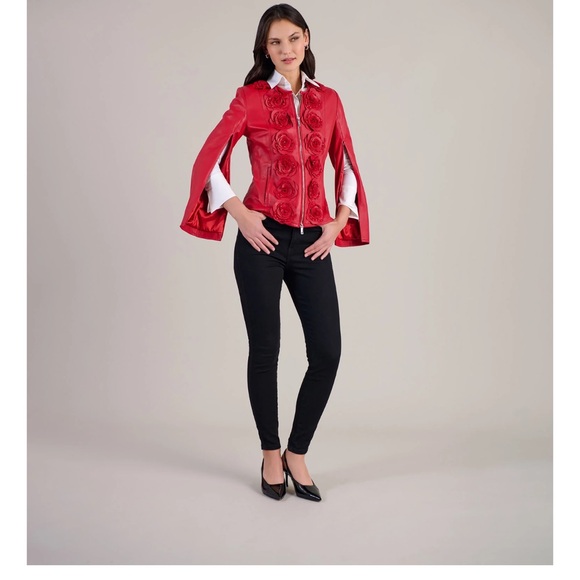 Loryna Jacket
Red Leather Jacket With Floral Detailing - Picture 4 of 16